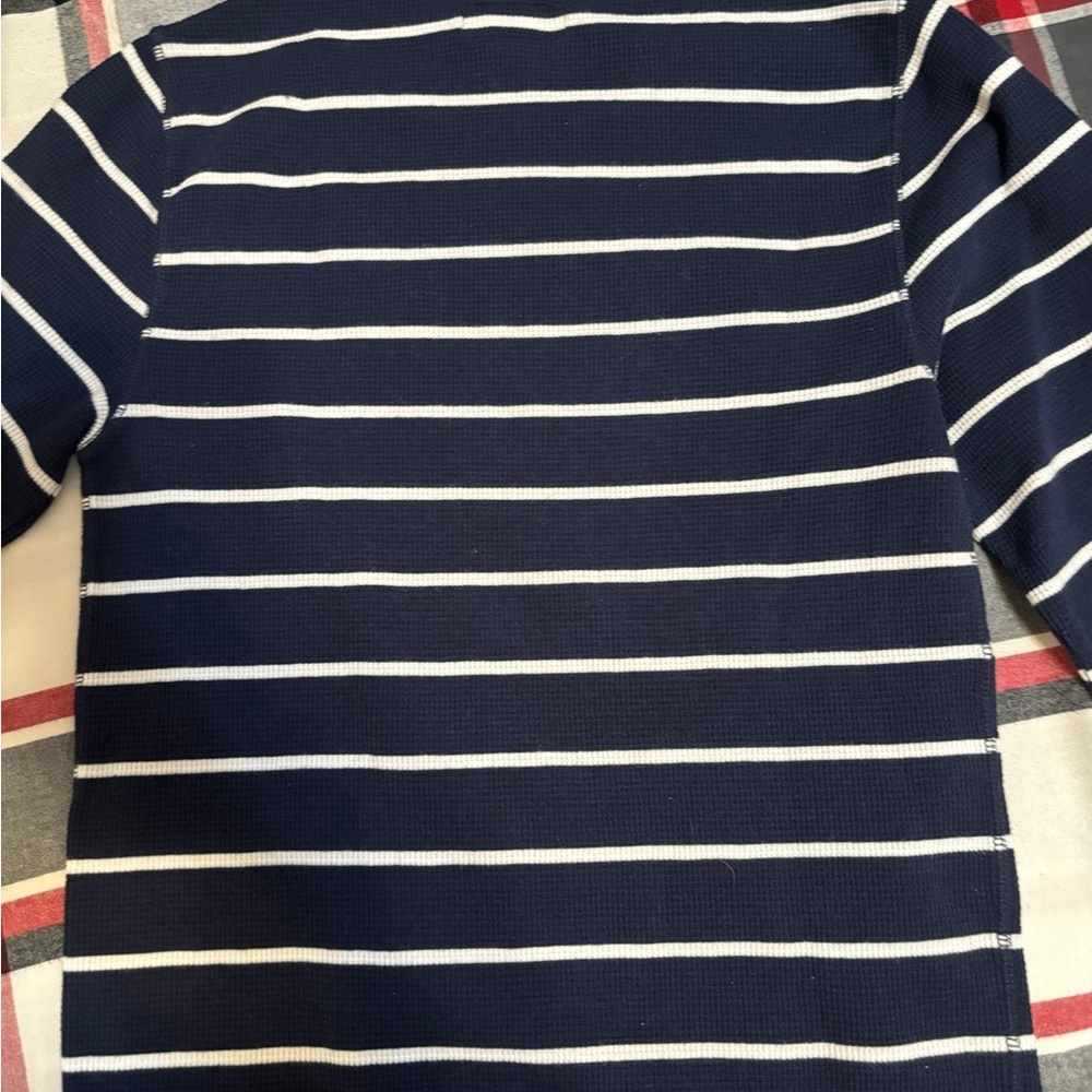 Polo Ralph Lauren Navy and White Striped Long Sleeve Tee - Picture 4 of 4